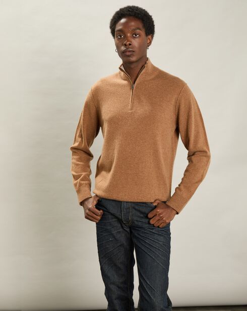 Pull en Laine & Cachemire Camionneur chameau