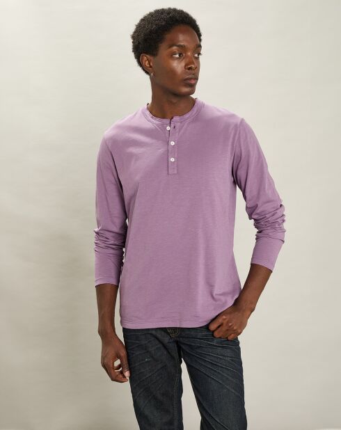 T-Shirt Henley Ls violette