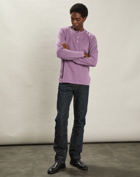 T-Shirt Henley Ls violette