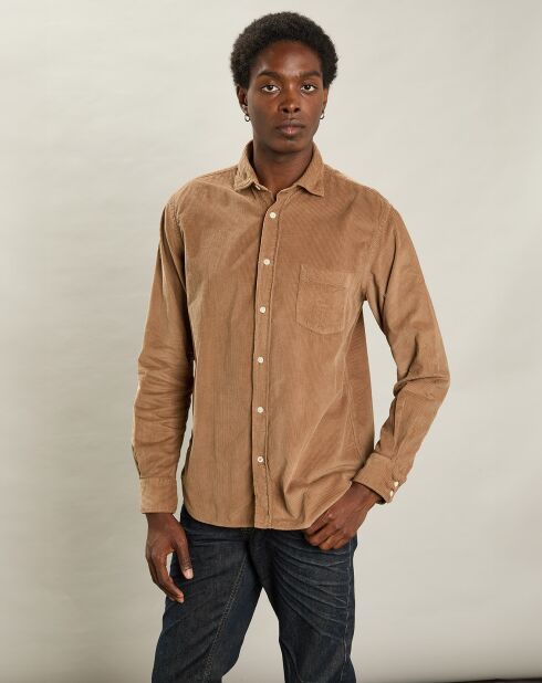 Chemise regular en Velours côtelé Paul Pat biscuit