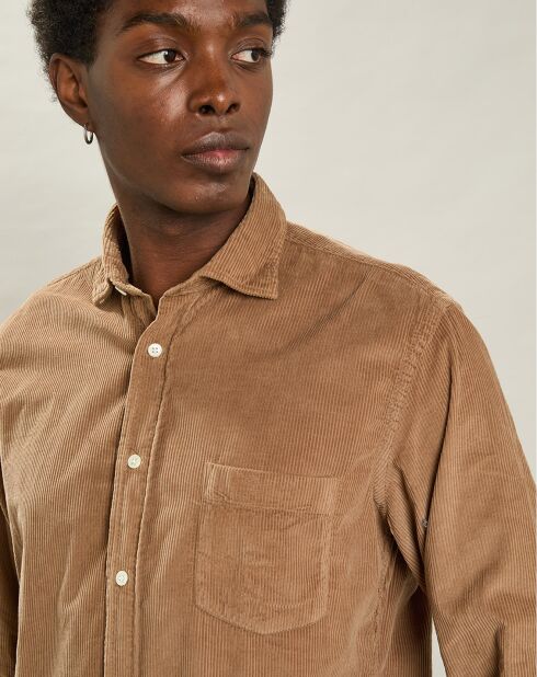 Chemise regular en Velours côtelé Paul Pat biscuit