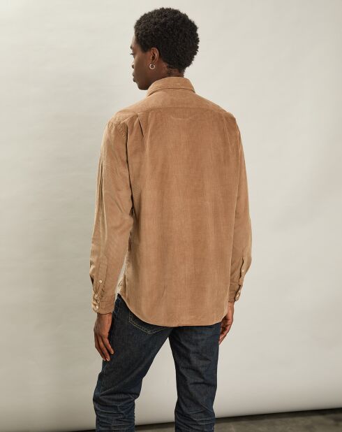 Chemise regular en Velours côtelé Paul Pat biscuit
