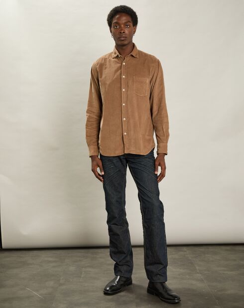 Chemise regular en Velours côtelé Paul Pat biscuit