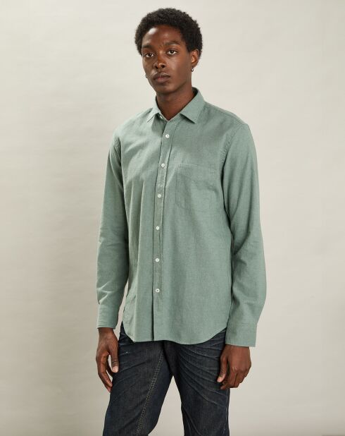 Chemise en Flanelle Tempête vert cyprès