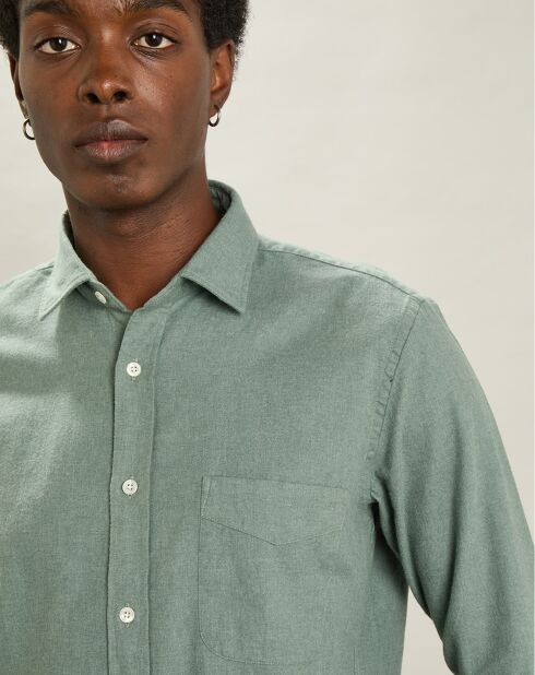 Chemise en Flanelle Tempête vert cyprès