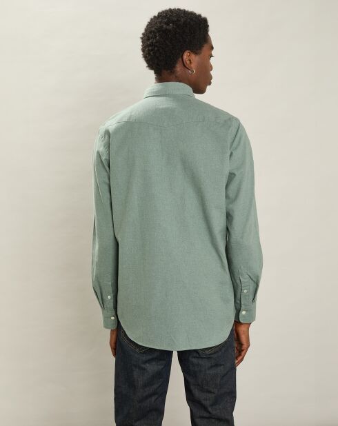 Chemise en Flanelle Tempête vert cyprès