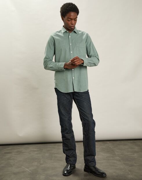 Chemise en Flanelle Tempête vert cyprès