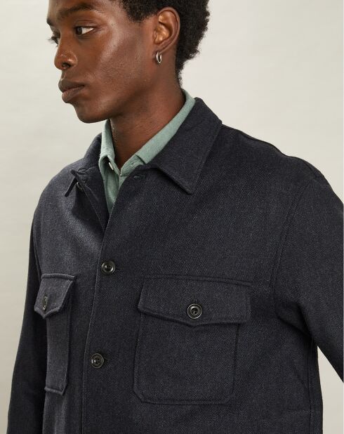 Veste 100% Laine Jour marine