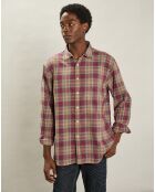 Chemise regular Paul rouge/chameau