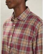 Chemise regular Paul rouge/chameau