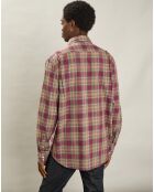 Chemise regular Paul rouge/chameau