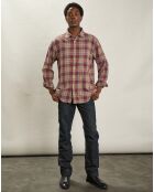 Chemise regular Paul rouge/chameau