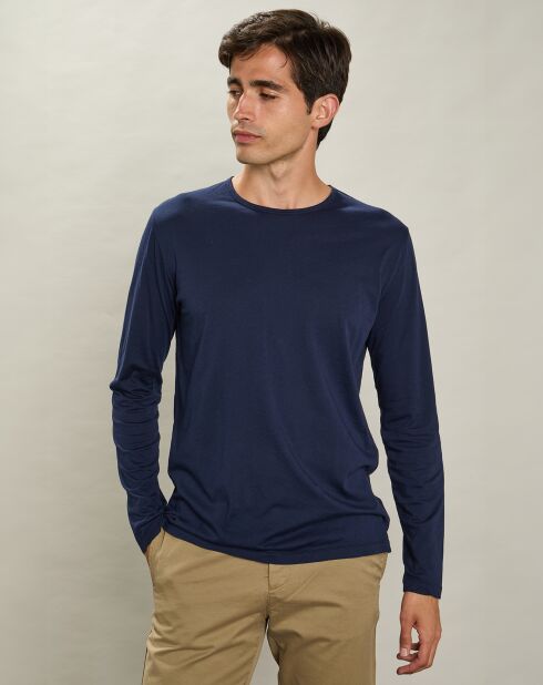 T-Shirt Équipage Léger à Manches Longues marine