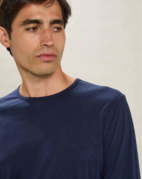 T-Shirt Équipage Léger à Manches Longues marine