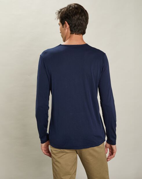 T-Shirt Équipage Léger à Manches Longues marine