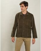 Veste en Velours côtelé Poiré olive noire