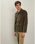 Veste en Velours côtelé Poiré olive noire