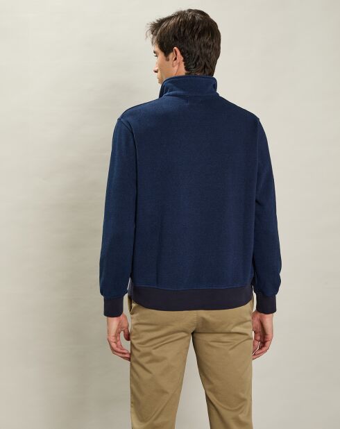 Sweat Polo à Fermeture Éclair indigo