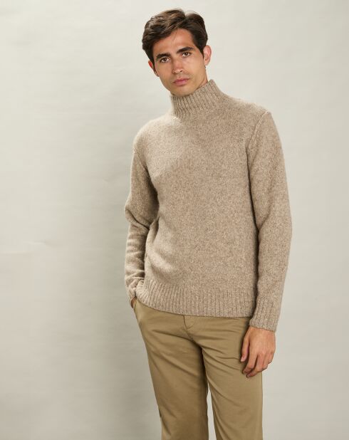 Pull en Yack, Alpaga & Laine Col Roulé naturel