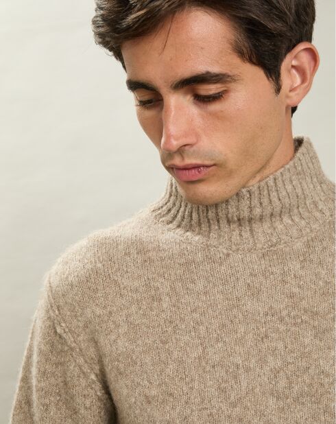 Pull en Yack, Alpaga & Laine Col Roulé naturel
