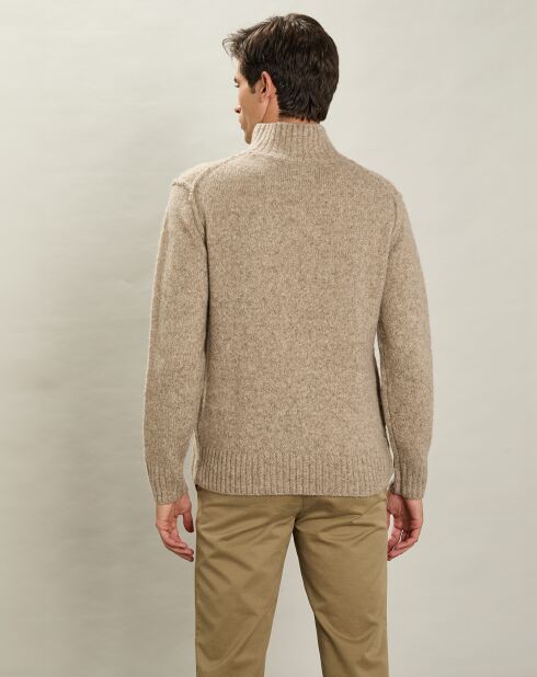 Pull en Yack, Alpaga & Laine Col Roulé naturel