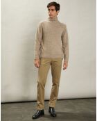 Pull en Yack, Alpaga & Laine Col Roulé naturel