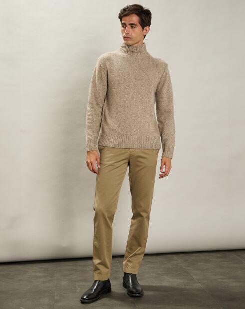 Pull en Yack, Alpaga & Laine Col Roulé naturel