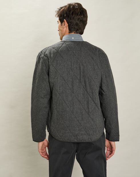 Veste en Laine mélangée Mandrin flanelle gris