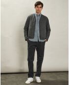 Veste en Laine mélangée Mandrin flanelle gris
