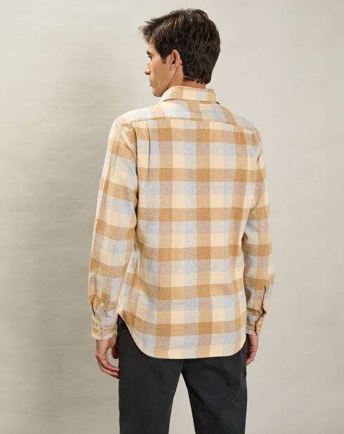 Chemise en Flanelle regular Paul jaune/gris