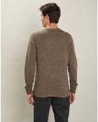Pull 100% Laine Équipage Sans Couture champignon