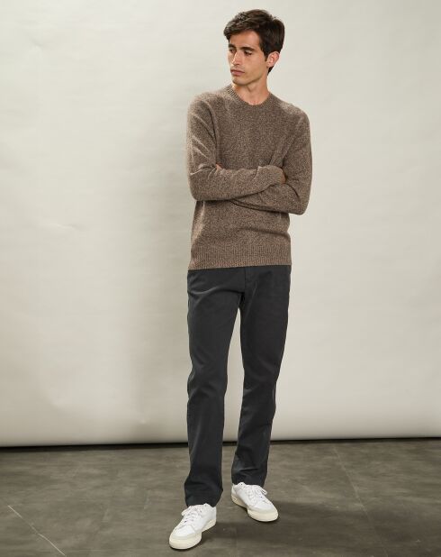 Pull 100% Laine Équipage Sans Couture champignon