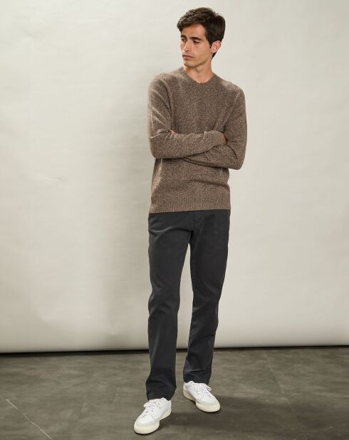 Pull 100% Laine Équipage Sans Couture champignon