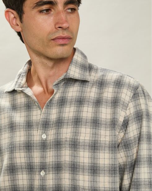 Chemise en Flanelle regular Paul naturel/gris