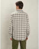 Chemise en Flanelle regular Paul naturel/gris