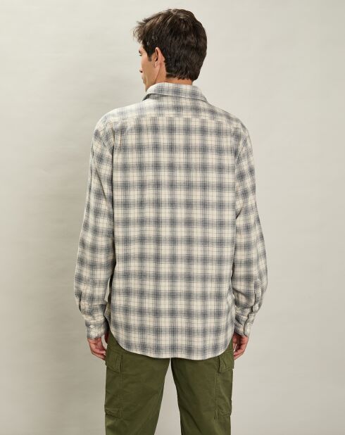 Chemise en Flanelle regular Paul naturel/gris