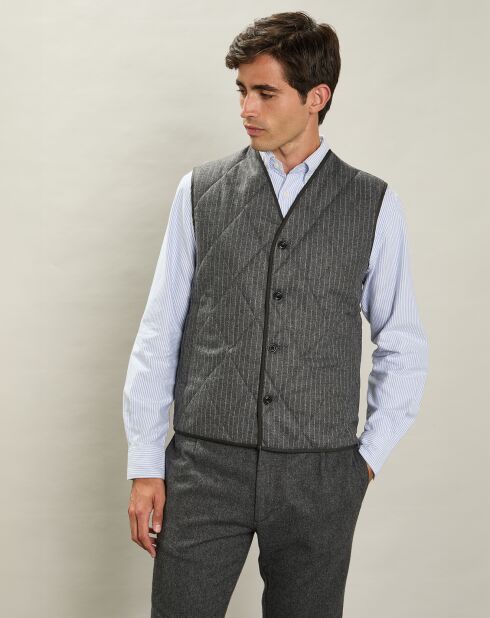 Gilet en Laine mélangée Vic flanelle gris