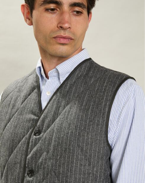 Gilet en Laine mélangée Vic flanelle gris
