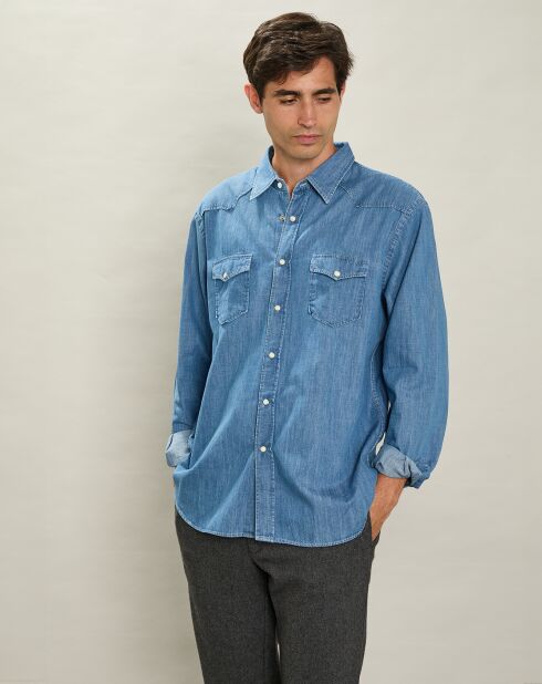 Chemise regular Phénix indigo