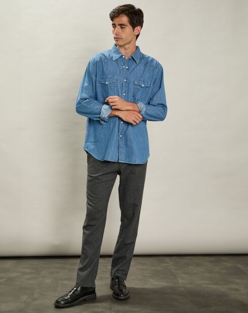 Chemise regular Phénix indigo