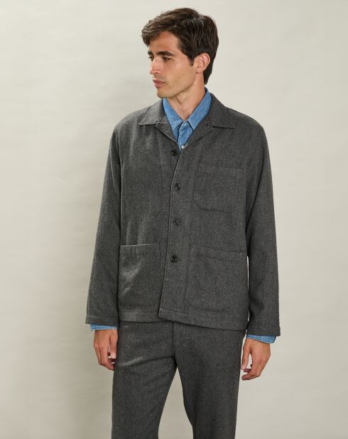 Veste en Laine mélangée Poiré flanelle gris