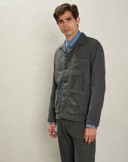 Veste en Laine mélangée Poiré flanelle gris