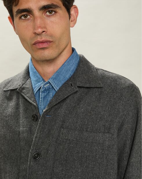 Veste en Laine mélangée Poiré flanelle gris