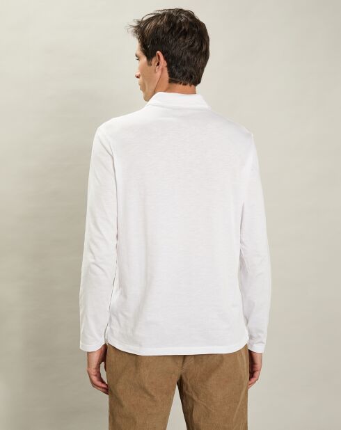 Polo à Manches Longues blanc