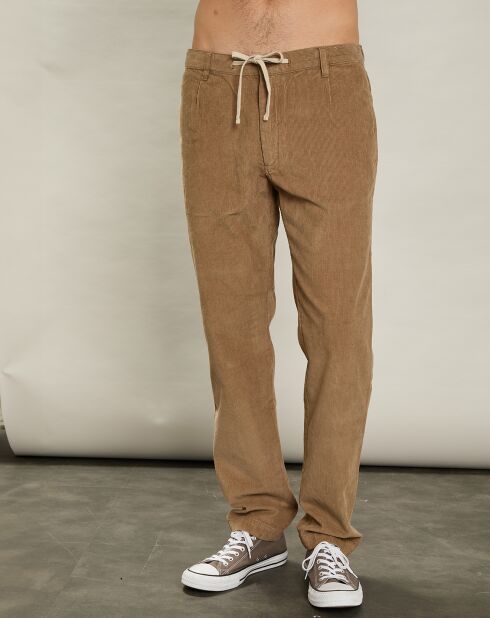 Pantalon en Velours côtelé Pétrolier beige