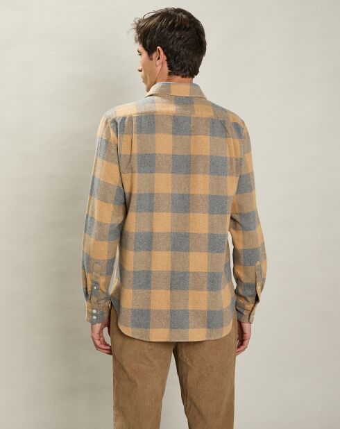 Chemise en Flanelle regular Paul camel/gris