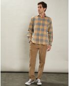 Chemise en Flanelle regular Paul camel/gris