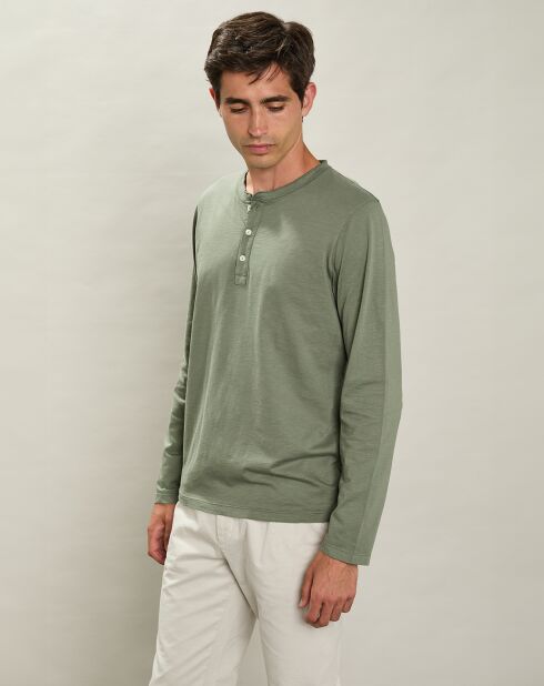T-Shirt Henley Ls militaire