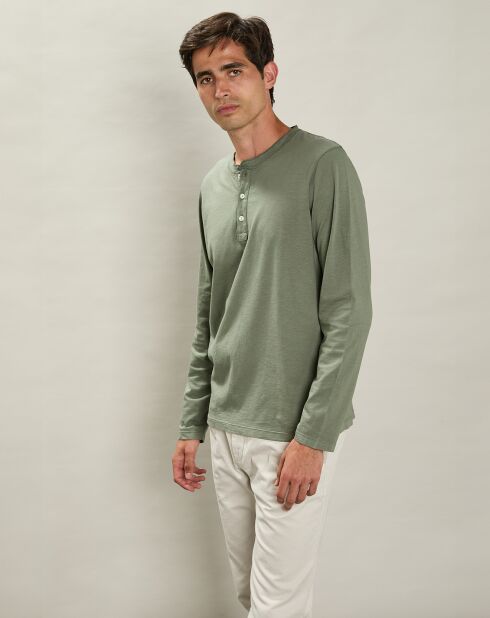 T-Shirt Henley Ls militaire