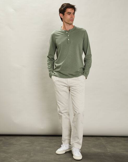 T-Shirt Henley Ls militaire